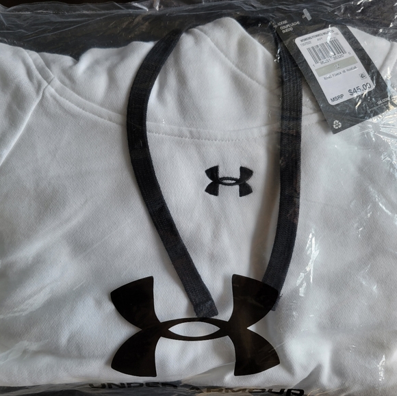 Under Armour Women's White Rival Pullover Hoodie - 1X - Picture 3 of 7